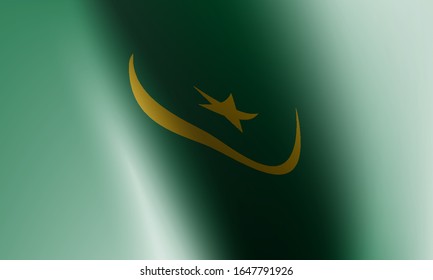 ondear banderas de mauritania en la ilustración
