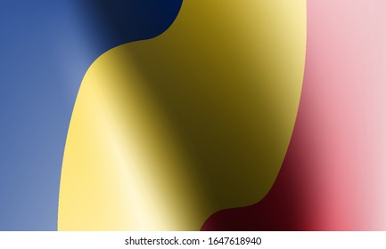 wave flags of romania in illustration