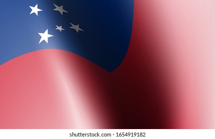 wave flags of samoa in illustration