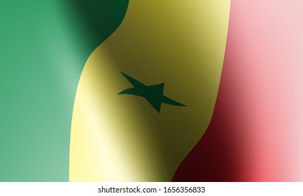 ondear banderas senegal en la ilustración