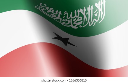 wave flags of somaliland in illustration