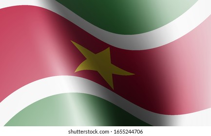 wave flags of suriname in illustration