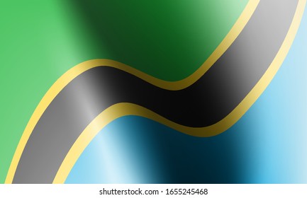 ondear banderas de tanzania en la ilustración