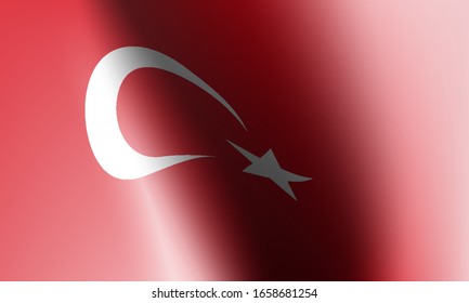 wave flags of turkey in illustration