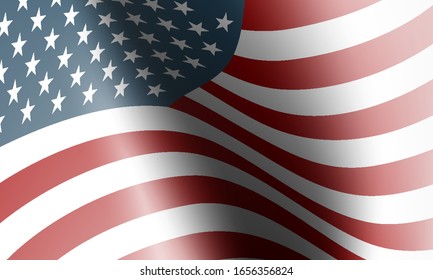 wave flags of united states in illustration