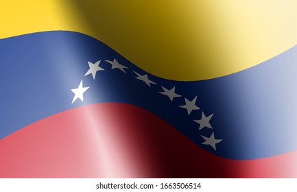 wave flags of venezuela in illustration