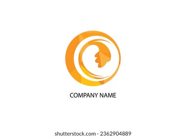 Wave Flat Icon on Orange color lowpoly  Background