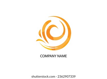 Wave Flat Icon on Orange color low poly  Background