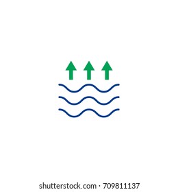 Wave flat icon. Single high quality symbol of line water vector for web design or mobile app. Color sign of water wave for design logo. Single pictogram on white background