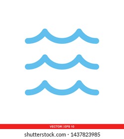 Wave flat icon, vector illustration on white background