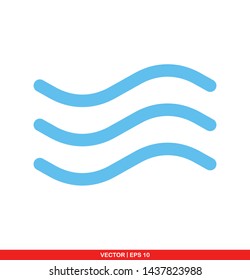 Wave flat icon, vector illustration on white background