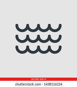 Wave flat icon, vector illustration on gray background