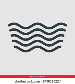 Wave flat icon, vector illustration on gray background