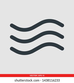 Wave flat icon, vector illustration on gray background