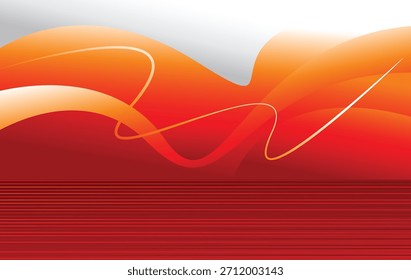 Diseño de fondo abstracto moderno rojo degradado de flujo de onda
