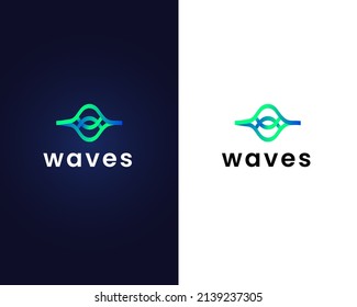  Wave flow logo design symbol
