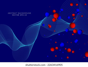 wave flow with particle sphere dots chemical technology science theme modern art background use for advertisment poster website banner landing page product package design vector eps.