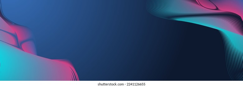Wave flow of quantum computer technology. Quantum innovation technology. Artificial intelligence. Digital big data visualization. Quantum computer tech background. Vector illustration