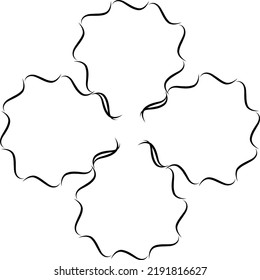 Wave Flower Logo and Design Border