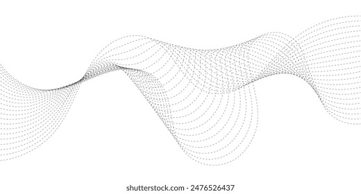 Wave flowing liquid dotted line abstract background. Abstract background with business lines. Vector Illustration.