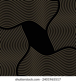 Wave flowing liquid line abstract background. Black and white vector design 3D lines in perspective, curve and wave lines in motion, smooth and soft backdrop