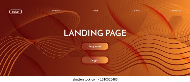 Wave Fluid Flow. Orange Geometric Landing Page. 3d Abstract Line. Minimal Pattern. Yellow Fluid Flow. Color Vibrant Liquid. Abstract Template. Business Texture. Dynamic Fluid Flow.