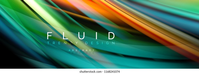 Efecto de movimiento de flujo de fluidos de fluidos de oleaje, fondo holográfico abstracto. Ilustración moderna del vector