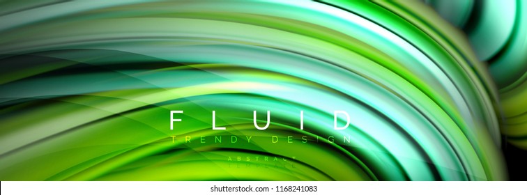 Efecto de movimiento de flujo de fluidos de fluidos de oleaje, fondo holográfico abstracto. Ilustración moderna del vector