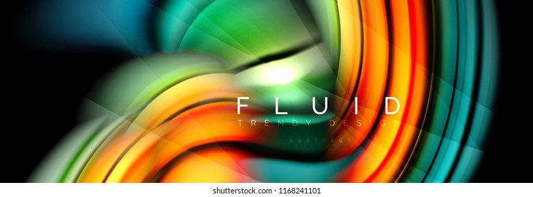 Wave fluid flowing colors motion effect, holographic abstract background. Vector modern illustration