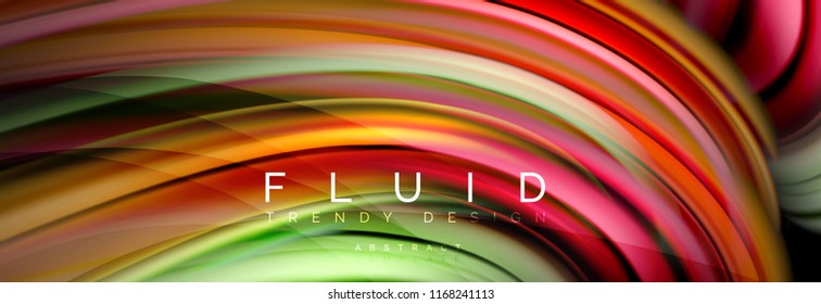 Wave fluid flowing colors motion effect, holographic abstract background. Vector modern illustration