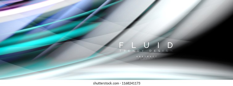Efecto de movimiento de flujo de fluidos de fluidos de oleaje, fondo holográfico abstracto. Ilustración moderna del vector