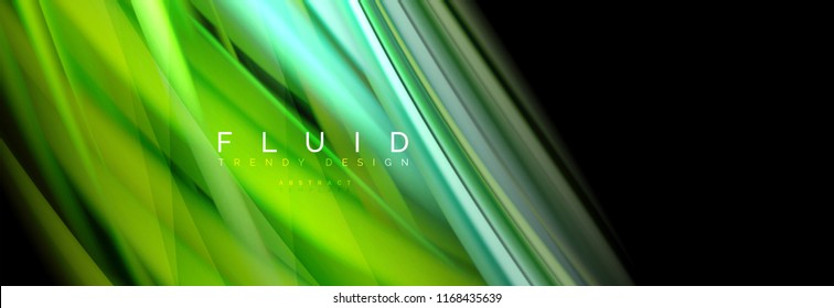 Wellenfließende Farben Bewegungseffekt, holografischer abstrakter Hintergrund. Moderne Vektorgrafik