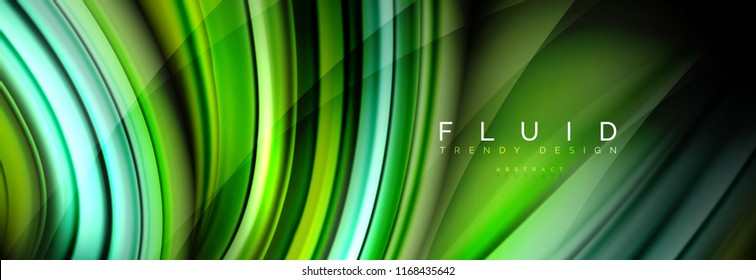 Wave fluid flowing colors motion effect, holographic abstract background. Vector modern illustration