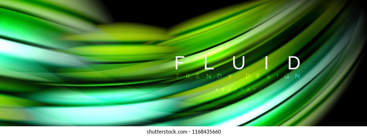 Wave fluid flowing colors motion effect, holographic abstract background. Vector modern illustration