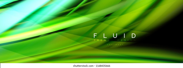 Wave fluid flowing colors motion effect, holographic abstract background. Vector modern illustration