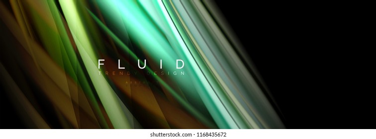 Wellenfließende Farben Bewegungseffekt, holografischer abstrakter Hintergrund. Moderne Vektorgrafik