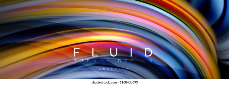 Efecto de movimiento de flujo de fluidos de fluidos de oleaje, fondo holográfico abstracto. Ilustración moderna del vector