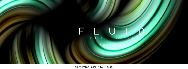 Wave fluid flowing colors motion effect, holographic abstract background. Vector modern illustration