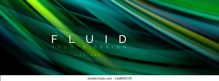 Wave fluid flowing colors motion effect, holographic abstract background. Vector modern illustration