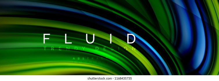 Wave fluid flowing colors motion effect, holographic abstract background. Vector modern illustration