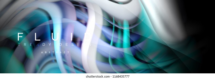 Efecto de movimiento de flujo de fluidos de fluidos de oleaje, fondo holográfico abstracto. Ilustración moderna del vector