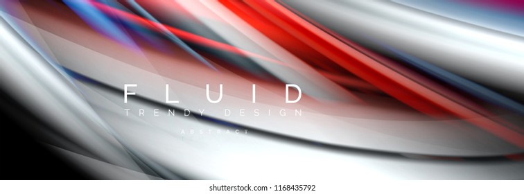 Wave fluid flowing colors motion effect, holographic abstract background. Vector modern illustration