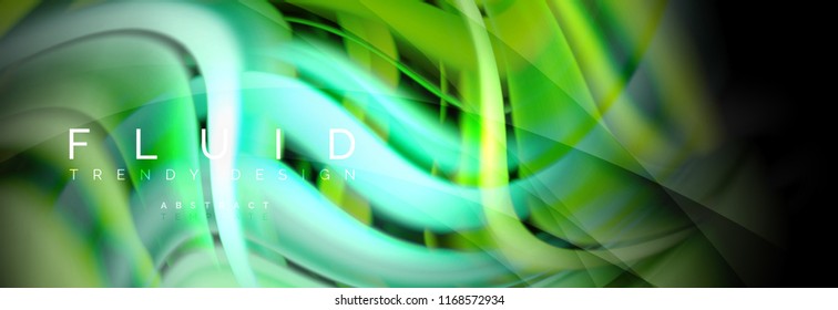 Wave fluid flowing colors motion effect, holographic abstract background. Vector modern illustration