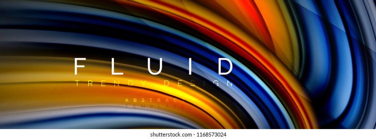 Wave fluid flowing colors motion effect, holographic abstract background. Vector modern illustration