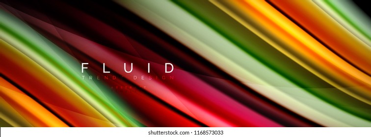 Wave fluid flowing colors motion effect, holographic abstract background. Vector modern illustration