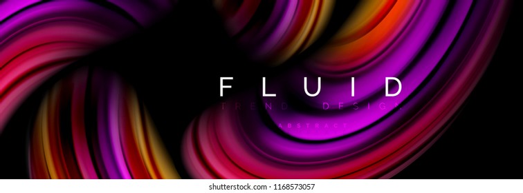Wave fluid flowing colors motion effect, holographic abstract background. Vector modern illustration