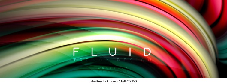 Wave fluid flowing colors motion effect, holographic abstract background. Vector modern illustration