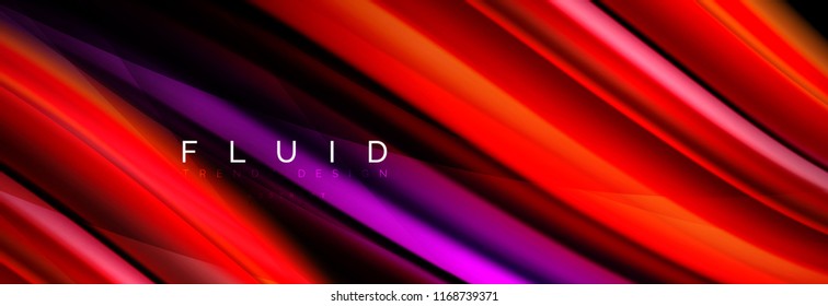 Wave fluid flowing colors motion effect, holographic abstract background. Vector modern illustration
