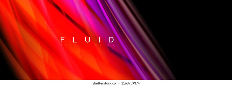 Efecto de movimiento de flujo de fluidos de fluidos de oleaje, fondo holográfico abstracto. Ilustración moderna del vector