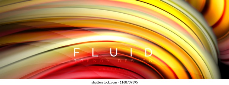 Wave fluid flowing colors motion effect, holographic abstract background. Vector modern illustration